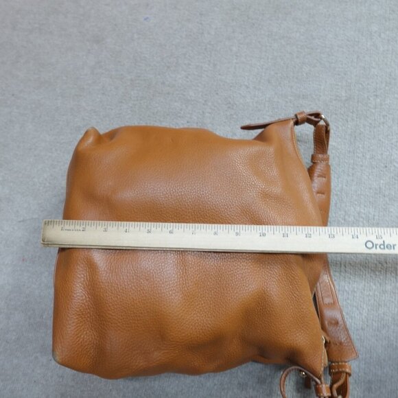 Dooney & Bourke Womens Handbag Tote Beige Leather Hobo Zip Dillen - Picture 10 of 13